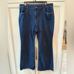 Old Navy WOW Flare high rise dark wash jeans size 16 short